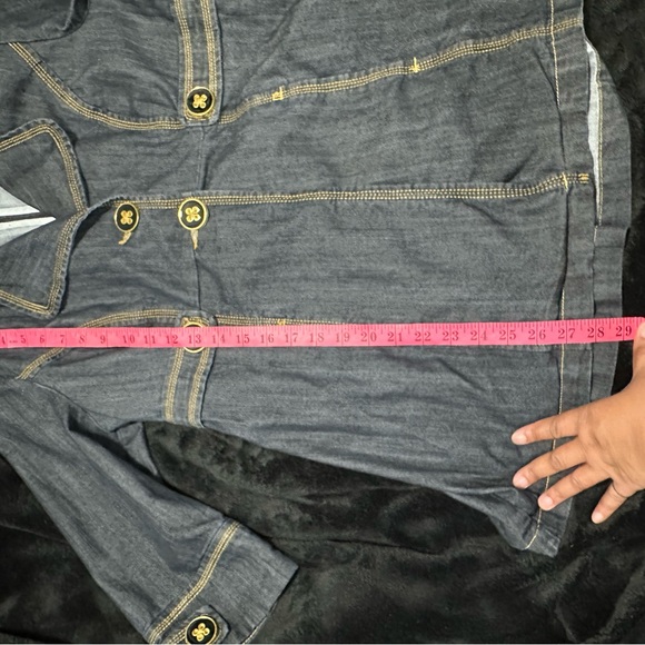 Womens Baccini Denim Peacoat Style Jacket Dark Blue Size PL (Petite Large) - Picture 4 of 9